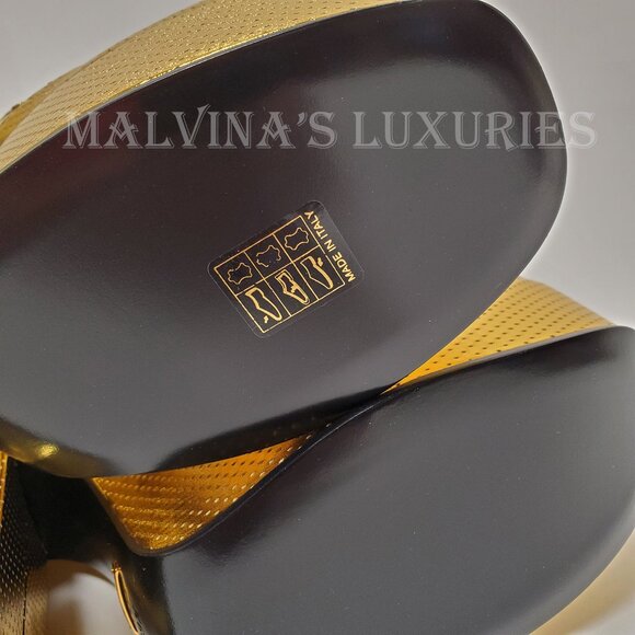 GUCCI SHOES OTIS GOLD LEATHER PLATFORM LACE UP PUMPS sz 39.5 9.5 US - Picture 12 of 15